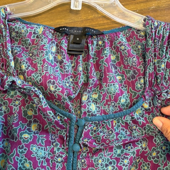 Marc by Marc Jacobs Floral Dress Dainty Cottage Prairie  Blue Granny Vintage 0 - Picture 3 of 6